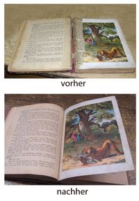 M&auml;rchenbuch Innenansicht vorher - nachher